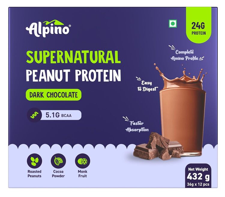 Supernatural Peanut Protein Powder Dark Chocolate – Roasted Peanuts, Cocoa Powder & Monk Fruit - 24g Protein, 5.1g BCAAs, No Added Sugar - First Peanut Protein Isolate-1