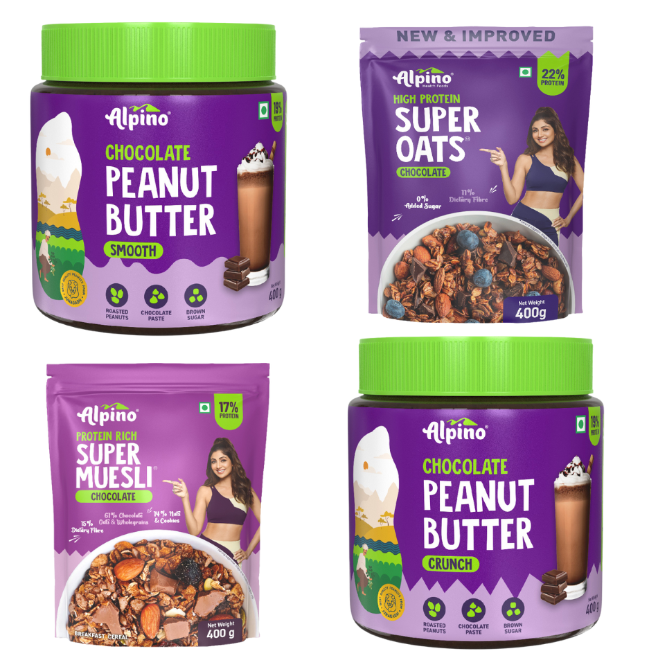 Chocolate Lovers’ Delight + Chocolate Peanut Butter Smooth 400 gm + Chocolate Peanut Butter Crunch 400 gm + Peanut Butter Super Oats Chocolate 400 G +Super Chocolate Muesli Nuts 400g-1