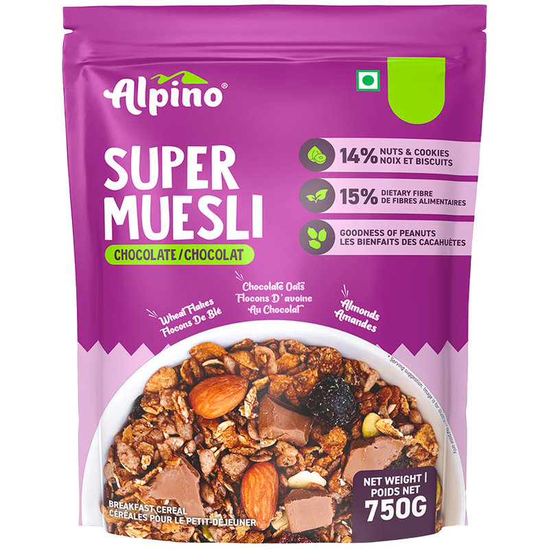 Chocolate Muesli with Almonds & Peanuts, 750 g | Alpino