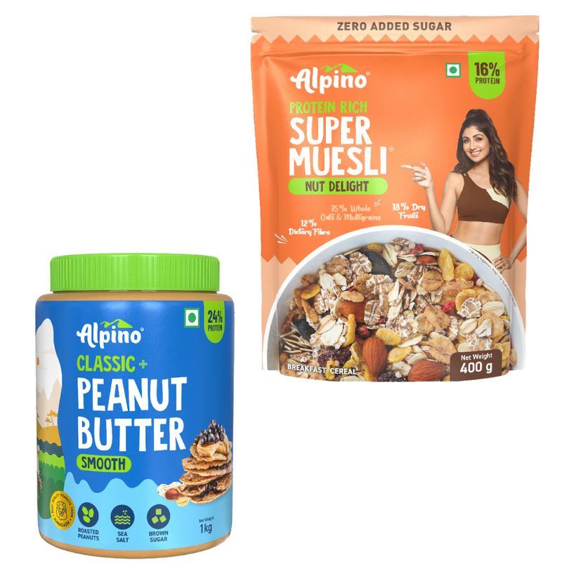 Classic Protein Combo -Classic Peanut Butter Smooth 1 KG + Super Muesli Nut Delight 400 G-1