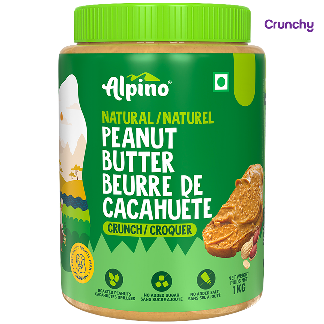 Natural Peanut Butter, No Sugar or Salt Added | Alpino